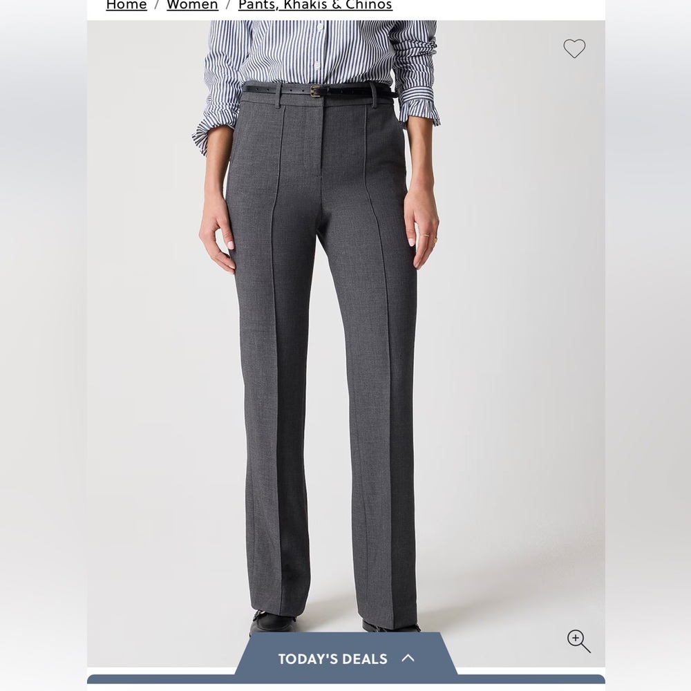 J crew Refined pintuck pant NWOT sz 4 grey
